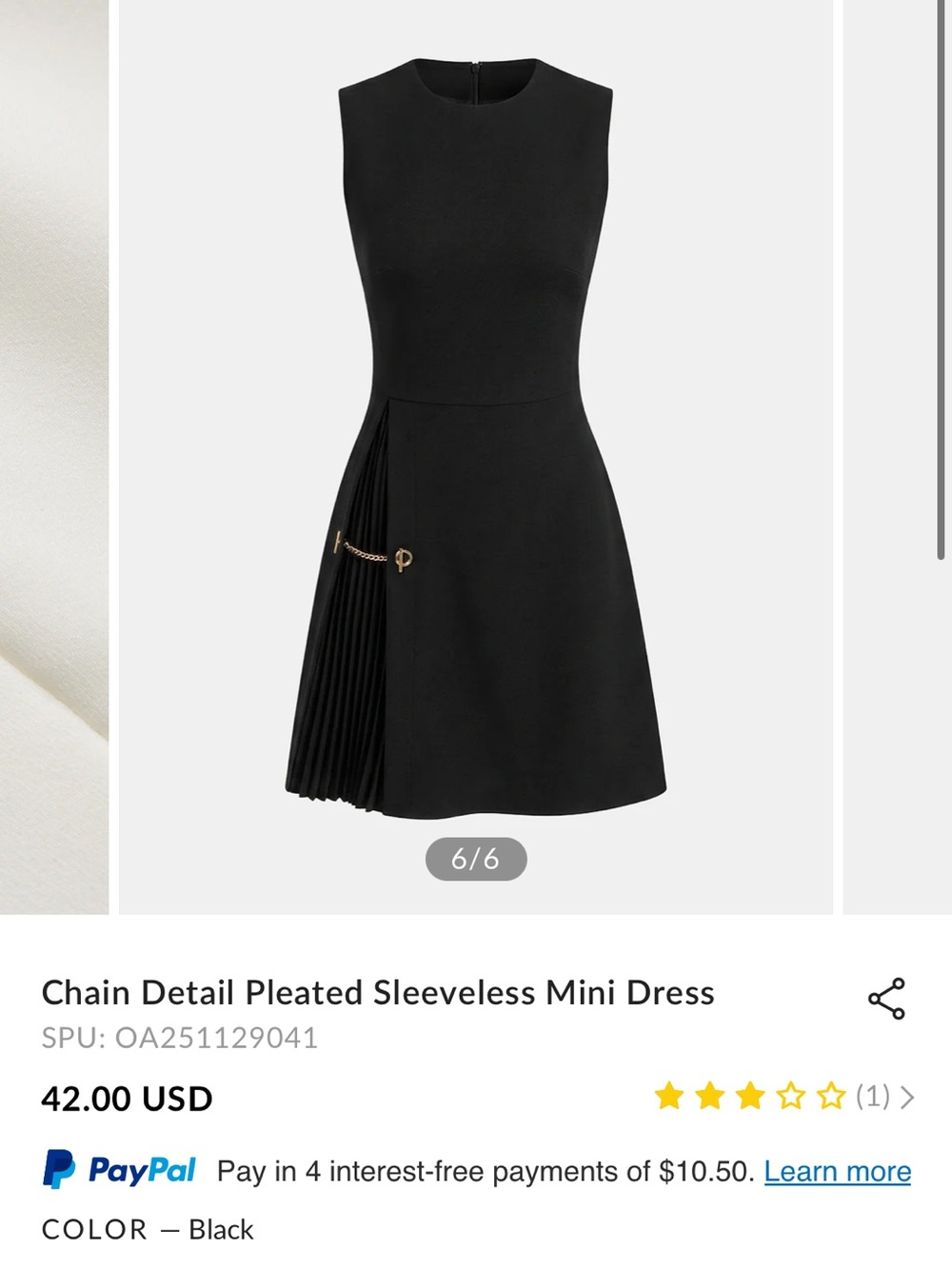 COMMENSE Elegant Cream Pleated Accent Midi Dress - Picture 4 of 7